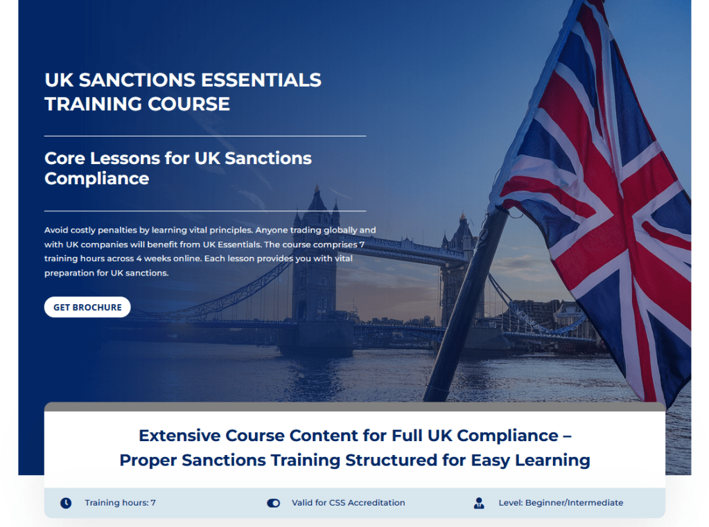 Sharpen Your Knowledge – Enrol in the ACSS UK Sanctions Essentials&nbsp;Course